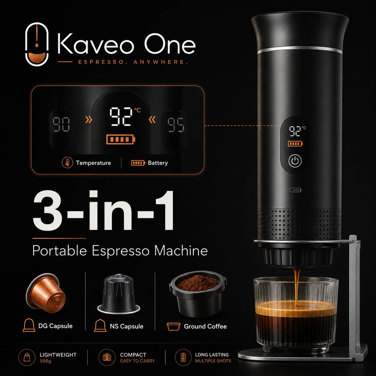 Kaveo One™ Wireless Portable Espresso Maker