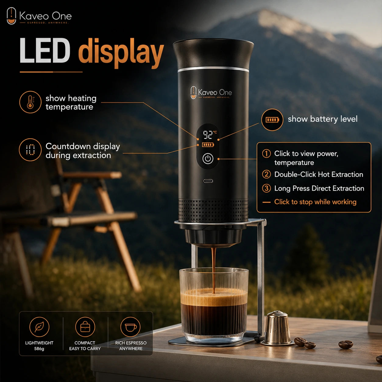 Kaveo One™ Wireless Portable Espresso Maker
